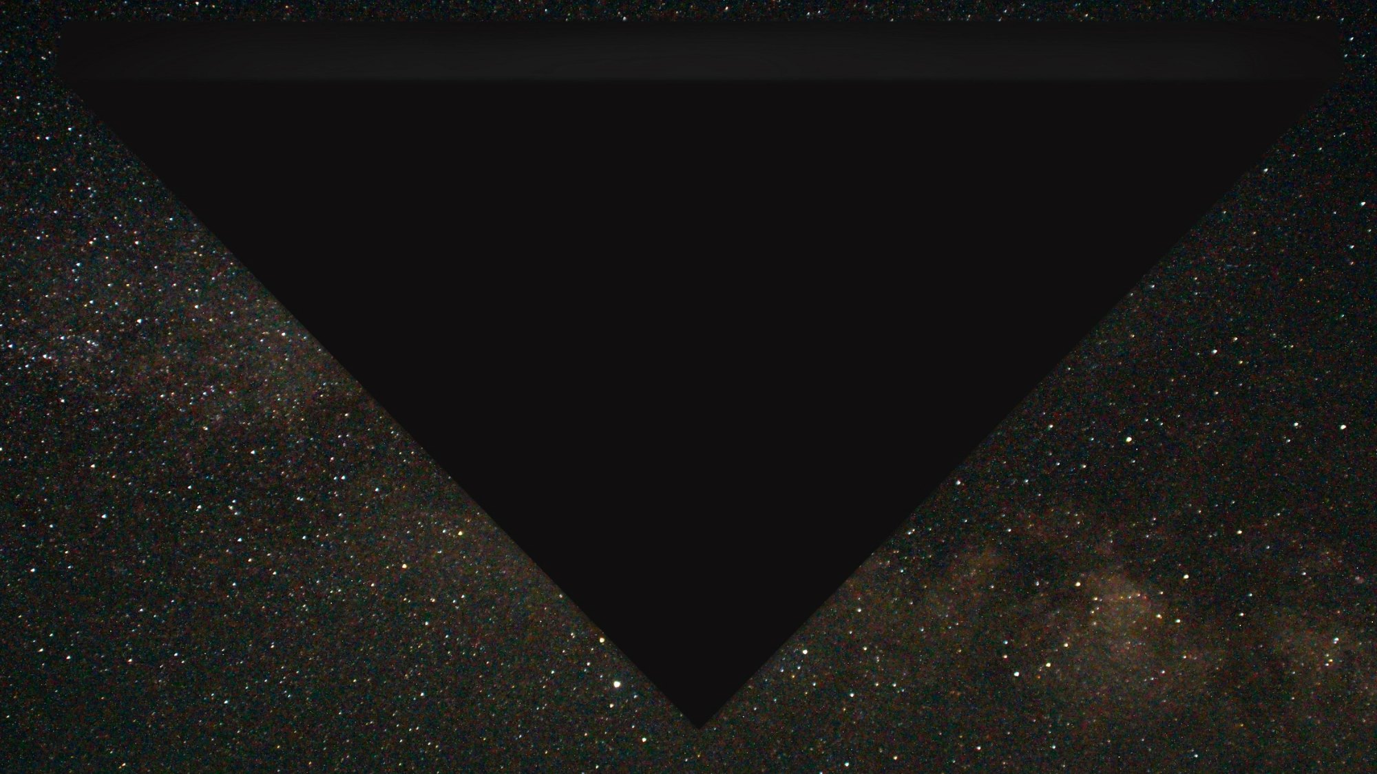 FBI-UAP-D025 · June 2002 — the FBI's rendering of what a U.S. military reservist reported over Bagram Air Force Base: a triangle large enough to blank out the sky, drawn in 2026 from his account in FBI-UAP-D024.