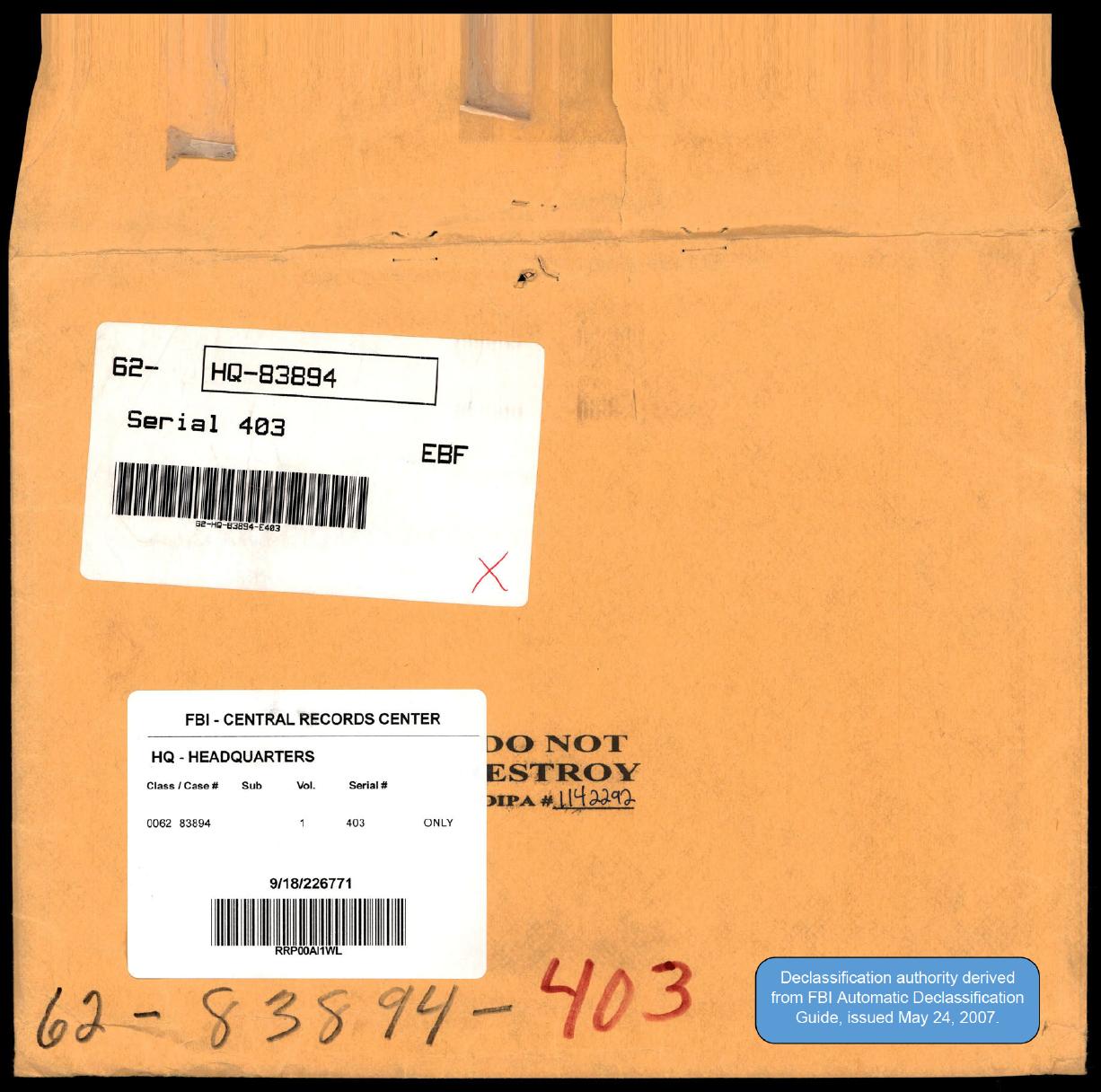 62-HQ-83894 — Serial 403